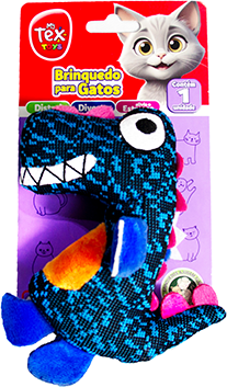 Brinquedo Tex Brasil Especial Dino Azul para Gatos - Tam. Único