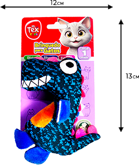 Brinquedo Tex Brasil Especial Dino Azul para Gatos - Tam. Único