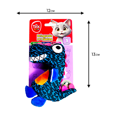 “Brinquedo Tex Brasil Especial Dino Azul para Gatos”