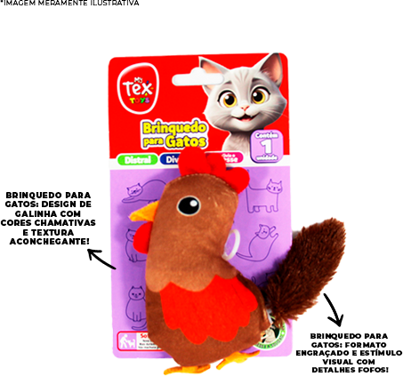 Brinquedo Tex Brasil Galinho Voador Catnip Marrom para Gatos - Tam. Único