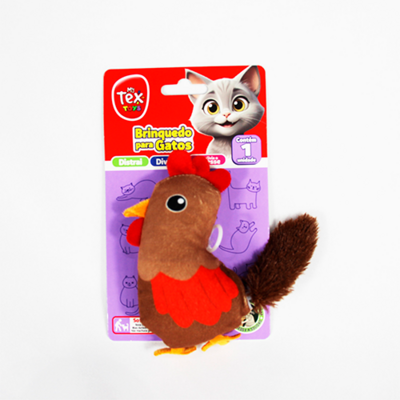 Brinquedo Tex Brasil Galinho Voador Catnip Marrom para Gatos