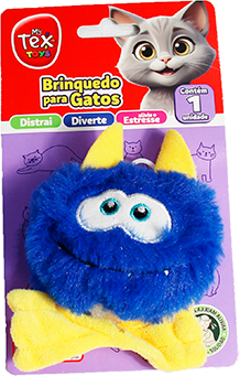 Brinquedo Tex Brasil Monstro 2 Olhos Catnip Azul para Gatos - Tam. Único