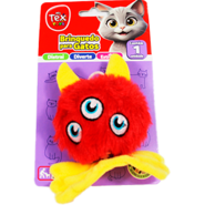 Brinquedo Tex Brasil Monstro 3 Olhos Catnip Vermelho para Gatos - Tam. Único