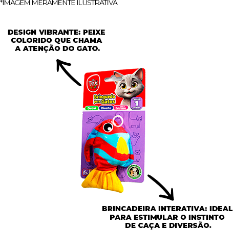 Brinquedo Tex Brasil Peixe Voador Catnip para Gatos - Tam. Único