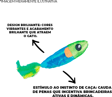 Brinquedo Tex Brasil Peixinho Brilhante para Gatos - Tam. Único