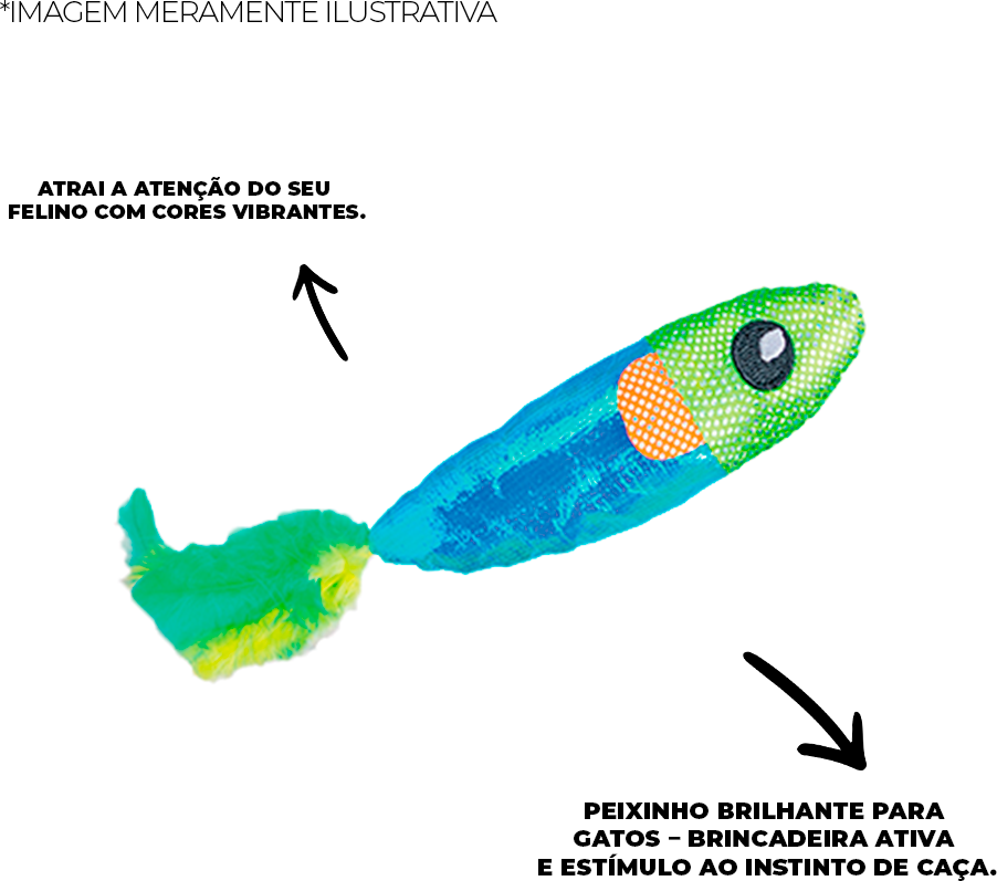 Brinquedo Tex Brasil Peixinho Brilhante para Gatos - Tam. Único