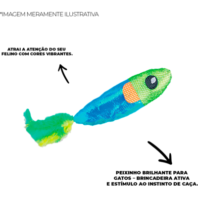 Brinquedo Tex Brasil Peixinho Brilhante para Gatos