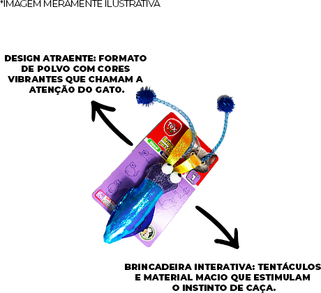 Brinquedo Tex Brasil Polvo Azul para Gatos - Tam. Único