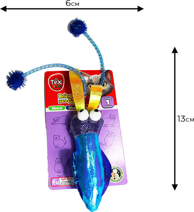 Brinquedo Tex Brasil Polvo Azul para Gatos - Tam. Único