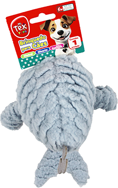 Brinquedo Pelúcia Tex Brasil Baleia Azul para Cães - Tam. Único