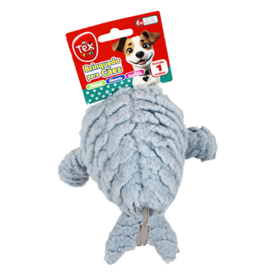 Brinquedo Pelúcia Tex Brasil Baleia Azul para Cães