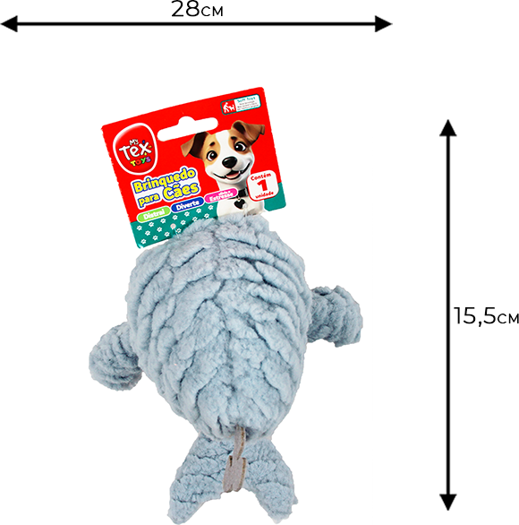 Brinquedo Pelúcia Tex Brasil Baleia Azul para Cães - Tam. Único