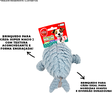 Brinquedo Pelúcia Tex Brasil Baleia Azul para Cães - Tam. Único