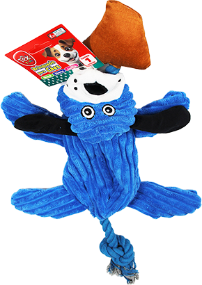 Brinquedo Pelúcia Tex Brasil Cachorrinho com Corda Azul para Cães - Tam. Único