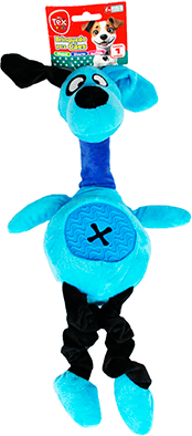 Brinquedo Pelúcia Tex Brasil Cão com Mordedor Azul - Tam. Único