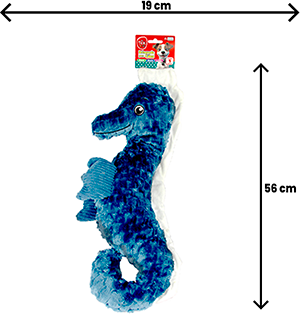 Brinquedo Pelúcia Tex Brasil Cavalo Marinho Azul para Cães - Tam. Único