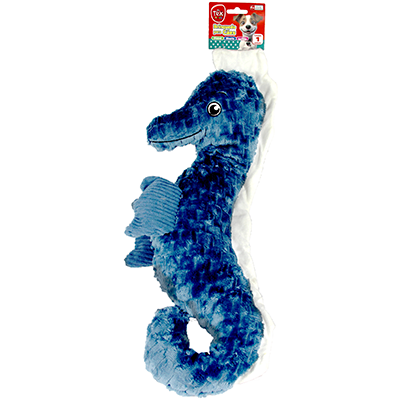 Brinquedo Pelúcia Tex Brasil Cavalo Marinho Azul para Cães