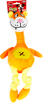Brinquedo Pelúcia Tex Brasil Gato com Mordedor Amarelo para Cães - Tam. Único