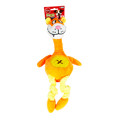 Brinquedo Pelúcia Tex Brasil Gato com Mordedor Amarelo para Cães