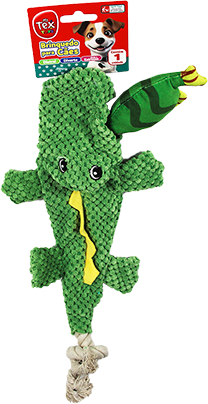 Brinquedo Pelúcia Tex Brasil Jacaré com Corda Verde para Cães - Tam. Único