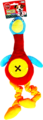 Brinquedo Pelúcia Tex Brasil Patinho com Mordedor Vermelho para Cães - Tam. Único