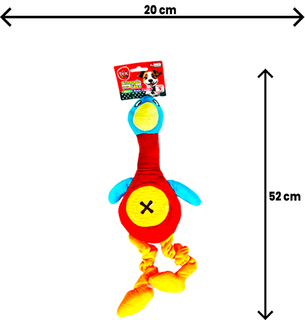 Brinquedo Pelúcia Tex Brasil Patinho com Mordedor Vermelho para Cães - Tam. Único