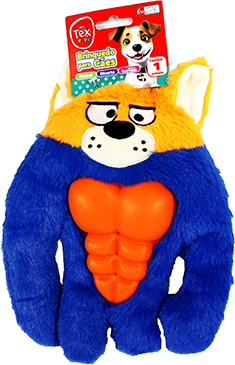 Brinquedo Pelúcia Tex Brasil Urso com Mordedor Azul para Cães - Tam. Único