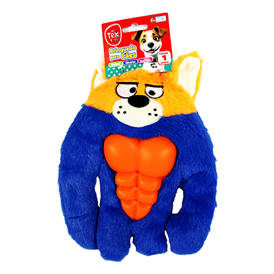 Brinquedo Pelúcia Tex Brasil Urso com Mordedor Azul para Cães