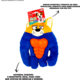 Brinquedo Pelúcia Tex Brasil Urso com Mordedor Azul para Cães