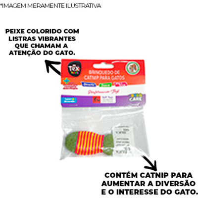 Brinquedo Tex Brasil Peixinho com Corda Catnip Gatex Verde