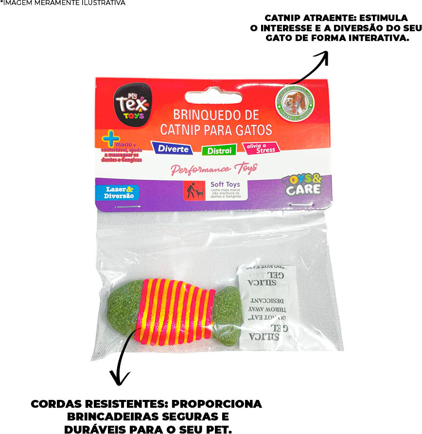 Brinquedo Tex Brasil Peixinho com Corda Catnip Gatex Verde - Tam. Único
