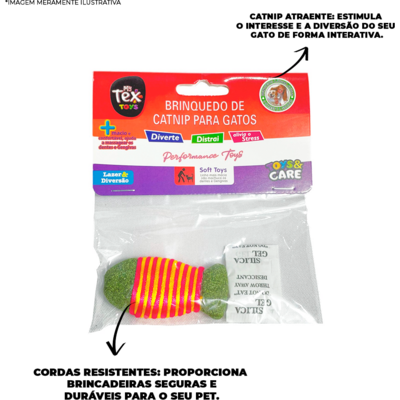 Brinquedo Tex Brasil Peixinho com Corda Catnip Gatex Verde