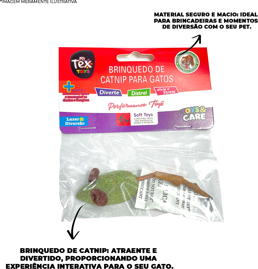 Brinquedo Tex Brasil Ratinho Catnip Gatex Verde - Tam. Único