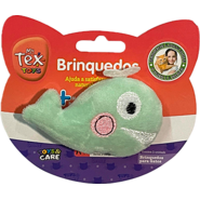 Brinquedo Pelúcia Tex Brasil Baleia Feliz com Catnip Verde para Gatos - Tam. Único