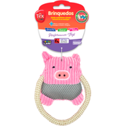 Brinquedo Pelúcia Tex Brasil Porquinho com Corda Rosa para Cães - Tam. Único