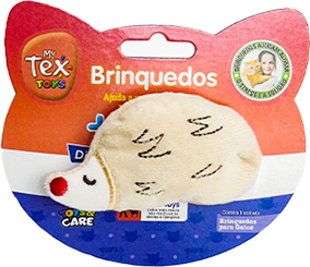 Brinquedo Pelúcia Tex Brasil Castor com Catnip Bege para Gatos - Tam. Único