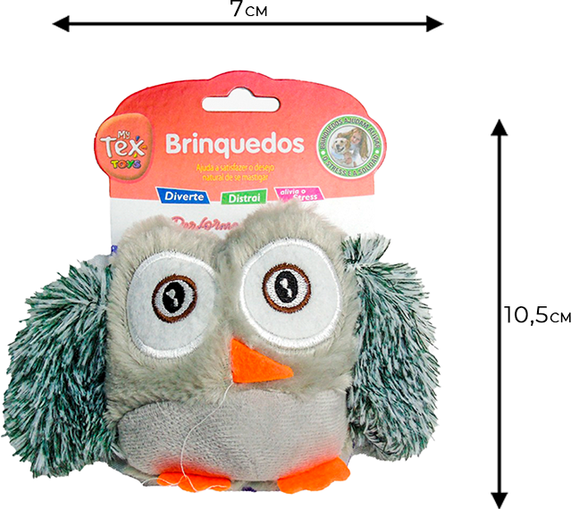 Brinquedo Pelúcia Tex Brasil Coruja Colorida para Gatos - Tam. Único