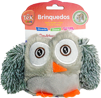 Brinquedo Pelúcia Tex Brasil Coruja Colorida para Gatos - Tam. Único
