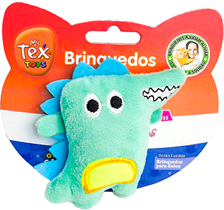 Brinquedo Pelúcia Tex Brasil Dragão com Catnip Verde para Gatos - Tam. Único