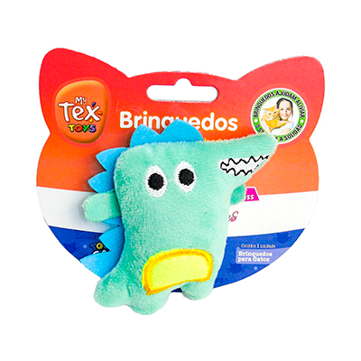 Brinquedo Pelúcia Tex Brasil Dragão com Catnip Verde para Gatos
