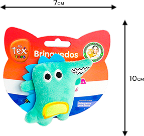 Brinquedo Pelúcia Tex Brasil Dragão com Catnip Verde para Gatos - Tam. Único
