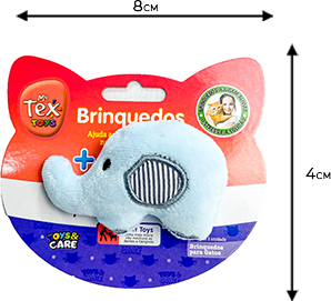Brinquedo Pelúcia Tex Brasil Elefante com Catnip Azul para Gatos - Tam. Único