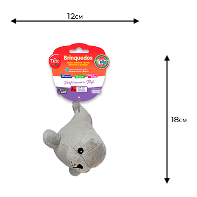 Brinquedo Pelúcia Tex Brasil Foca Cinza para Cães