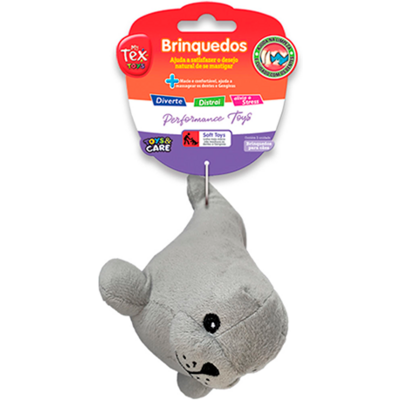 Brinquedo Pelúcia Tex Brasil Foca Cinza para Cães