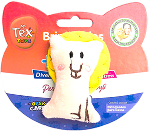 Brinquedo Pelúcia Tex Brasil Gatinho com Catnip Rosé para Gatos - Tam. Único