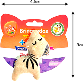 Brinquedo Pelúcia Tex Brasil Gatinho Soneca com Catnip Bege para Gatos - Tam. Único