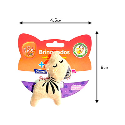 Brinquedo Pelúcia Tex Brasil Gatinho Soneca com Catnip Bege para Gatos