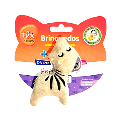 Brinquedo Pelúcia Tex Brasil Gatinho Soneca com Catnip Bege para Gatos