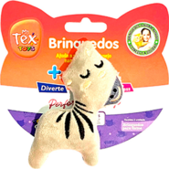 Brinquedo Pelúcia Tex Brasil Gatinho Soneca com Catnip Bege para Gatos - Tam. Único
