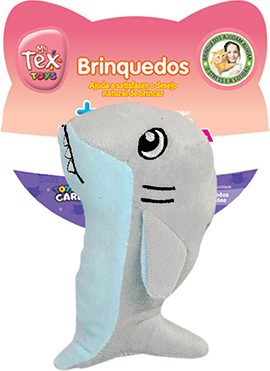 Brinquedo Pelúcia Tex Brasil Golfinho Cinza para Cães - Tam. Único
